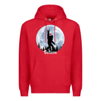 Red santa bigfoot christmas rock funny sasquatch believe xmas t shirt Premium Hoodie - linhVisuals