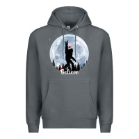 Rock santa bigfoot christmas rock funny sasquatch believe xmas t shirt Premium Hoodie - linhVisuals