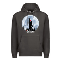 Smoke santa bigfoot christmas rock funny sasquatch believe xmas t shirt Premium Hoodie - linhVisuals