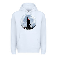 White santa bigfoot christmas rock funny sasquatch believe xmas t shirt Premium Hoodie - linhVisuals