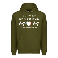 Army Green baseball coach crazy mom baseball Premium Hoodie - linhVisuals