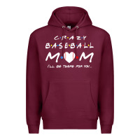 Burgundy baseball coach crazy mom baseball Premium Hoodie - linhVisuals