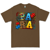 Cacao autism leopard frame para Premium Tee - LillyAllenDesigns