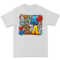 Dove Grey autism leopard frame para Premium Tee - LillyAllenDesigns