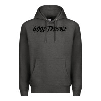 Charcoal Heather good trouble Premium Hoodie - linhVisuals