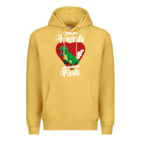 Antique Gold stealing hearts and blasting farts valentine's day t shirt Premium Hoodie - linhVisuals