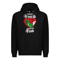 Black stealing hearts and blasting farts valentine's day t shirt Premium Hoodie - linhVisuals