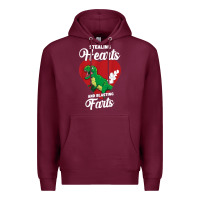 Burgundy stealing hearts and blasting farts valentine's day t shirt Premium Hoodie - linhVisuals