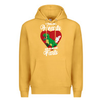 Mustard stealing hearts and blasting farts valentine's day t shirt Premium Hoodie - linhVisuals