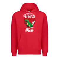 Red stealing hearts and blasting farts valentine's day t shirt Premium Hoodie - linhVisuals