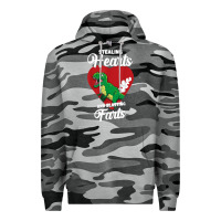 Slate Camo stealing hearts and blasting farts valentine's day t shirt Premium Hoodie - linhVisuals