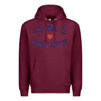 Burgundy womens favorite daughter heart distressed vintage faded classic t shir Premium Hoodie - linhVisuals