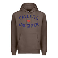 Coffee womens favorite daughter heart distressed vintage faded classic t shir Premium Hoodie - linhVisuals
