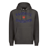 Smoke womens favorite daughter heart distressed vintage faded classic t shir Premium Hoodie - linhVisuals