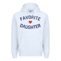 Womens Favorite Daughter Heart Distressed Vintage Faded Classic T Shir Premium Hoodie | Teevron