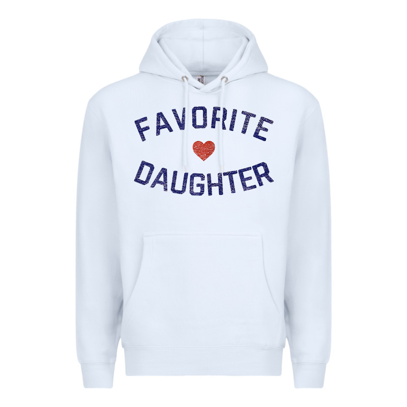 Womens Favorite Daughter Heart Distressed Vintage Faded Classic T Shir Premium Hoodie by linhVisuals | Teevron