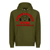 Army Green POWERHOUSE GYM CLASSIC Premium Hoodie - linhVisuals