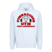 White POWERHOUSE GYM CLASSIC Premium Hoodie - linhVisuals