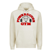 Oatmeal Heather POWERHOUSE GYM VINTAGE SPORT Premium Hoodie - linhVisuals