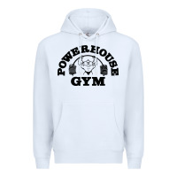 White POWERHOUSE GYM Premium Hoodie - linhVisuals