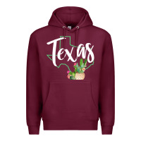 Burgundy texas state map pride cactus vintage texas sweatshirt Premium Hoodie - linhVisuals