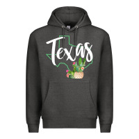 Charcoal Heather texas state map pride cactus vintage texas sweatshirt Premium Hoodie - linhVisuals