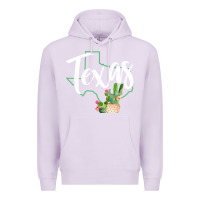 Lilac texas state map pride cactus vintage texas sweatshirt Premium Hoodie - linhVisuals