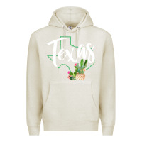 Oatmeal Heather texas state map pride cactus vintage texas sweatshirt Premium Hoodie - linhVisuals