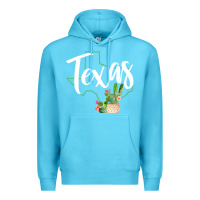 Ocean Blue texas state map pride cactus vintage texas sweatshirt Premium Hoodie - linhVisuals