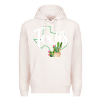 Pale Pink texas state map pride cactus vintage texas sweatshirt Premium Hoodie - linhVisuals