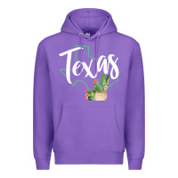 Purple texas state map pride cactus vintage texas sweatshirt Premium Hoodie - linhVisuals