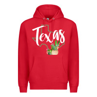 Red texas state map pride cactus vintage texas sweatshirt Premium Hoodie - linhVisuals