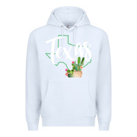 White texas state map pride cactus vintage texas sweatshirt Premium Hoodie - linhVisuals