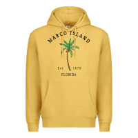 Antique Gold womens marco island florida colorful palm tree retro novelty art v nec Premium Hoodie - linhVisuals
