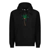 Black womens marco island florida colorful palm tree retro novelty art v nec Premium Hoodie - linhVisuals