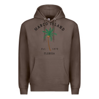 Coffee womens marco island florida colorful palm tree retro novelty art v nec Premium Hoodie - linhVisuals