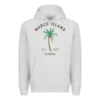 Dove Grey womens marco island florida colorful palm tree retro novelty art v nec Premium Hoodie - linhVisuals