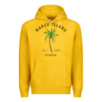 Lemon womens marco island florida colorful palm tree retro novelty art v nec Premium Hoodie - linhVisuals