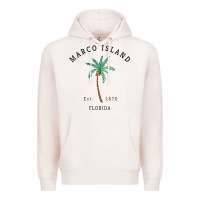 Pale Pink womens marco island florida colorful palm tree retro novelty art v nec Premium Hoodie - linhVisuals