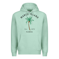 Seafoam womens marco island florida colorful palm tree retro novelty art v nec Premium Hoodie - linhVisuals