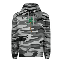 Slate Camo womens marco island florida colorful palm tree retro novelty art v nec Premium Hoodie - linhVisuals