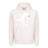 Pale Pink womens mommysaurus mom and baby dinosaur v neck t shirt Premium Hoodie - linhVisuals