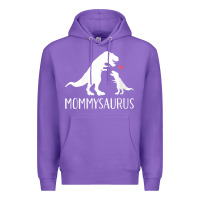 Purple womens mommysaurus mom and baby dinosaur v neck t shirt Premium Hoodie - linhVisuals