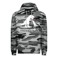 Slate Camo womens mommysaurus mom and baby dinosaur v neck t shirt Premium Hoodie - linhVisuals