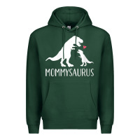 Sports Green womens mommysaurus mom and baby dinosaur v neck t shirt Premium Hoodie - linhVisuals