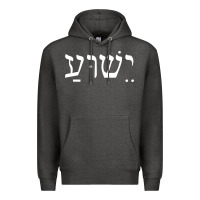 Charcoal Heather yeshua jesus in hebrew pullover hoodie Premium Hoodie - linhVisuals