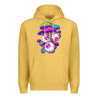 Antique Gold psychedelic mushroom hippie magic fungus shrooms trance rave t shirt Premium Hoodie - linhVisuals