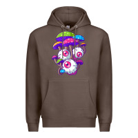 Coffee psychedelic mushroom hippie magic fungus shrooms trance rave t shirt Premium Hoodie - linhVisuals