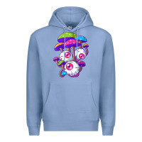 Colony Blue psychedelic mushroom hippie magic fungus shrooms trance rave t shirt Premium Hoodie - linhVisuals