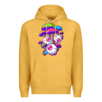 Mustard psychedelic mushroom hippie magic fungus shrooms trance rave t shirt Premium Hoodie - linhVisuals